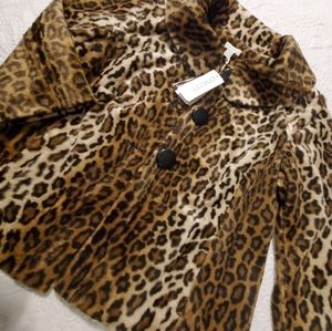 Chico's Women's Soft Animal Perla 3/4 Faux Fur Jacket Chocolate Size 2 Large-12